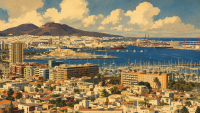 Aussichtspunkt über den Hafen Las Palmas und Santa Catalina