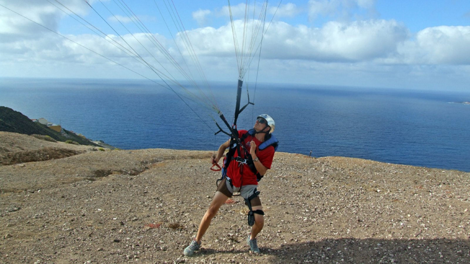 Gleitschirmstart am Pico de Viento