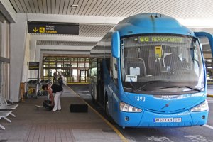 Blue Guaguas Global coach serving routes across Gran Canaria