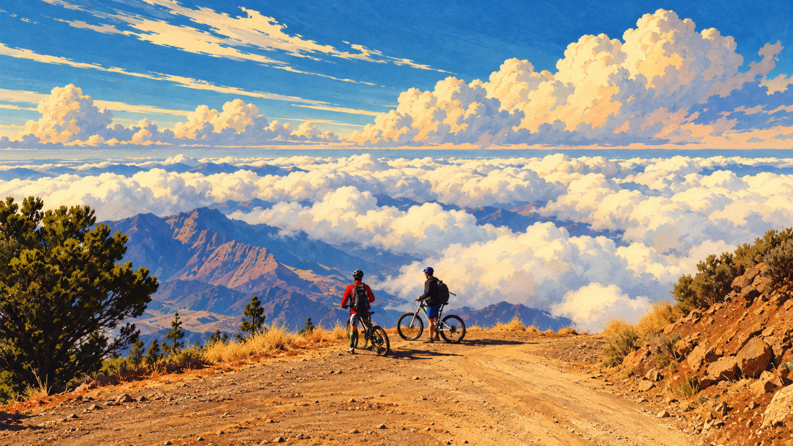 Abfahrt auf Fahrradtour vom Pico de Las Nieves nach Las Palmas