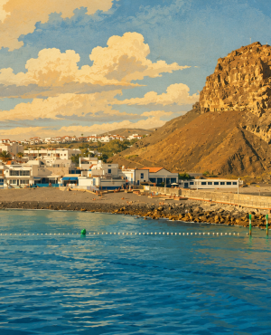 Hafen Puerto de las Nieves mit Steilfelsen