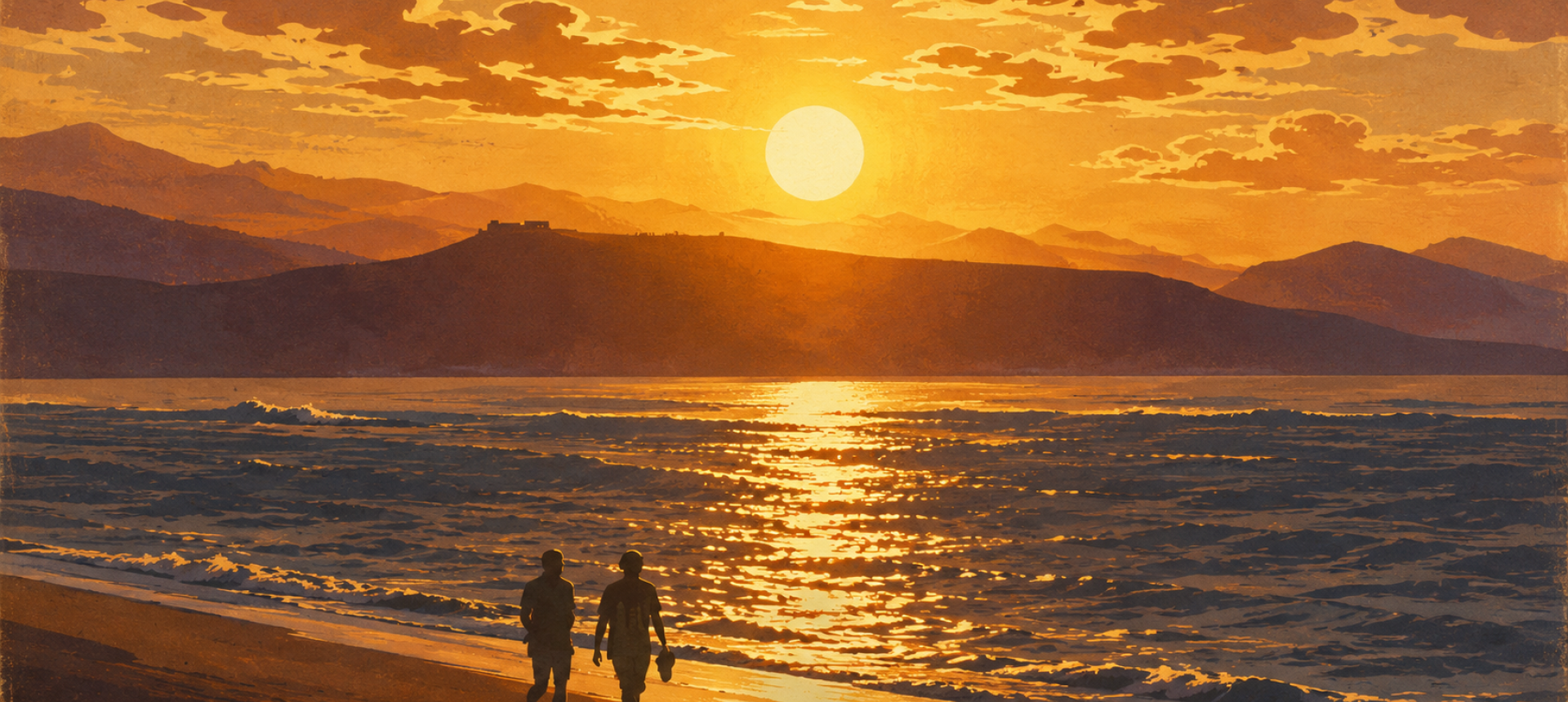 Vintage Sonnenuntergang am Canteras Strand