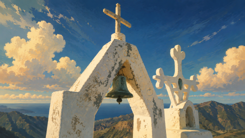 gemauertes Kreuz Cruz del Toscón am Mirador Roque Palmés