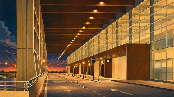 Einfahrt zum Terminal National Abflüge des Flughafens Gran Canaria
