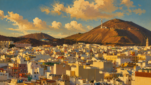Blick auf das Barrio La Isleta das Hafenviertel von Las Palmas