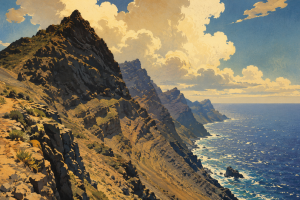 Mountain viewpoint overlooking Gran Canaria's peaks and coastline