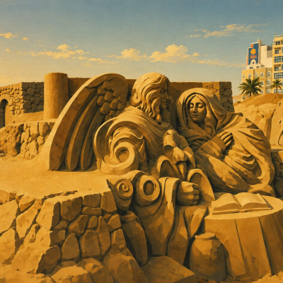 Weihnachten in Las Palmas – Sandkrippe am Canteras Strand